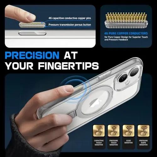 SUPCASE for iPhone 16 Case with Camera Control Capture Button (Unicorn Beetle Mag Stand), [Compatible with MagSafe] Slim Clear Protective Magnetic Phone Case for iPhone 16 6.1'' 2024, Crystal - 3