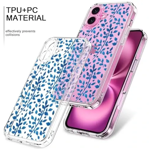 iPhone 16 Kılıfı ile uyumlu bicol, Ekran Koruyuculu, Gelişmiş Kamera Koruma, Kızlar Kadınlar için Moda Tasarımlı Kristal Akrilik Şeffaf, İnce Kesim Koruyucu Telefon Kılıfı 6.1