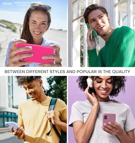 Vooii Compatible with iPhone 16 Case, Liquid Silicone Upgrade [Camera Protection] [Soft Anti-Scratch Microfiber Lining] Shockproof Phone Case for iPhone 16 6.1 inch - Hot Pink 