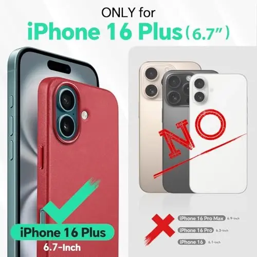 TUCCH PU Leather Case for iPhone 16 Plus (6.7