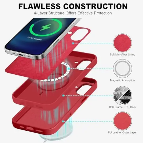 TUCCH PU Leather Case for iPhone 16 Plus (6.7