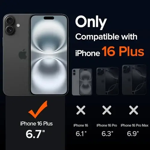 ivoler Magnetic Case for iPhone 16 Plus 6.7'' [Compatible with Magsafe] [15 FT Military Grade Protection] Magnetic Charger Case Bumper for 16 Plus, Frosted Translucent Back Phone Cover- Matte Black - IVOLER (1)