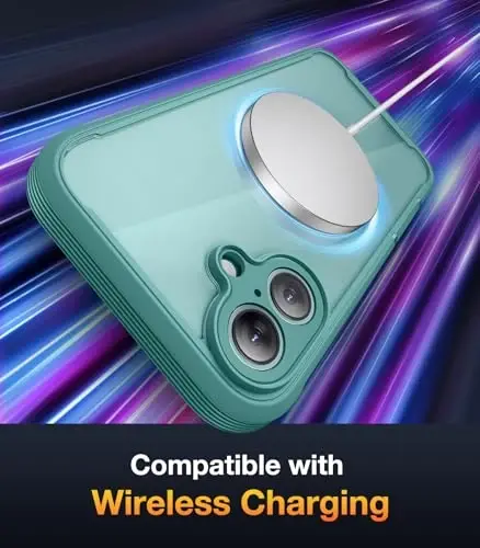 Diaclara Designed for iPhone 16 Plus Case 6.7 Inch,Upgraded [Full Camera Protection] Full Body Rugged Clear Bumper Case w/Built-in Screen Protector for 16 Plus,Teal - 4