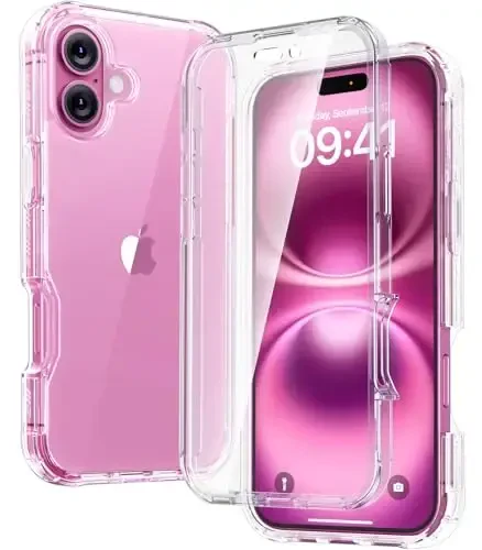 Diaclara Designed for iPhone16 Plus Case 6.7 Inch,Upgraded [Full Camera Protection] Full Body Case w/Built-in Touch Sensitive Anti-Scratch Screen Protector,Clear - 1