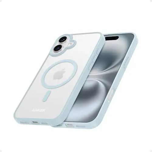 Anker MagGo Matte Magnetic Phone Case for iPhone 16 Plus, Ultra-Slim, Scratch-Resistant, Durable Protective Cover, Compatible with MagSafe, Blue 