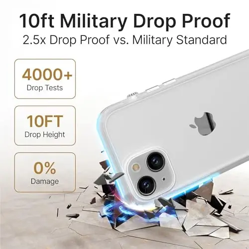 Catalyst Influence Case for iPhone 16 Plus, 2.5X Higher Drop Proof, Non-Slip Frosted Edges and Non Magsafe Crystal Clear Back, Raised Edges Protection, 30% Louder Forward Audio, Lanyard Included - 3