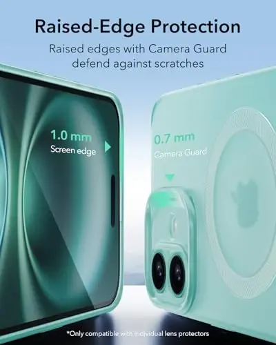 ESR for iPhone 16 Plus Case, Compatible with MagSafe, Camera Protection, Shockproof Thin Cover, Resists Yellowing Scratches, Magnetic Phone Case for iPhone 16 Plus, Zero Series, Frosted Green-MagSafe - 6