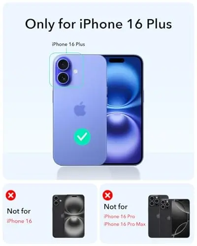 ESR for iPhone 16 Plus Case, Camera Control Button Compatible with MagSafe, Military-Grade Protective Case for iPhone 16 Plus,Built-in Stash Stand Phone Case, Scratch-Resistant Back Cover, Clear - 2