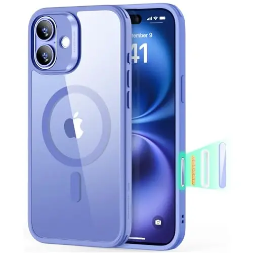 ESR for iPhone 16 Plus Case for MagSafe, Camera Control, Clear Blue | Ultra Slim, 3X Military-Grade Drop Protection, Magnetic Phone Case, Impact Absorbing, Resists Scratches 