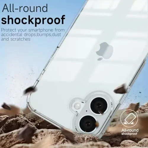 iPhone 16 Plus için LoeoeL Kılıfı Şeffaf, Saydam Hibrit 16 Plus Telefon Kılıfı [Sert Plastik ve Yumuşak Silikon Tampon] Akrilik Sararmayan İnce Koruyucu Kapak Kadınlar için, Kristal Şeffaf - 6