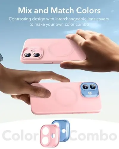 ESR for iPhone16 Plus Case with MagSafe, Supports Magnetic Charging, Smooth & Slim Silicone Case, Shockproof, Full Screen and Camera Protection, Soft Microfiber Lining,Pink - 6