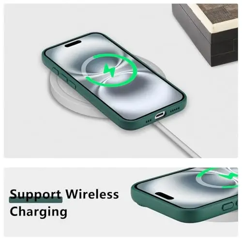 RALEAVO Floral Case for iPhone 16 Plus,Liquid Silicone Cover with Cute Flower Branch Pattern for Girls Women Slim Soft Rubber Protective Phone Case for iPhone 16 Plus (6.7