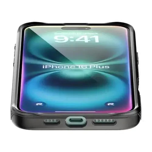 REBEL Air Case for iPhone 16 Plus [Air² Series] Compatible With MagSafe, Strong Magnets, Grippy Sides, Slim & Lightweight TPU Cover, Protective Corners, Raised Lens Ring, 6.7-in 16+ Phone 2024 (Black) - 3