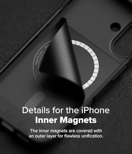 Ringke Onyx for iPhone 16 Plus Case, [Compatible with MagSafe] Oil & Dirt Resistant, Individual Lens Covers for Cameras, Non-Slip Enhanced Grip Lightweight Cover - Magnetic Black - 4