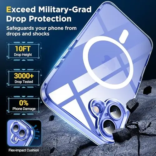 SPIDERCASE for iPhone 16 Plus Case, [Military-Grade Drop Tested] with 2 Pcs Tempered Glass Screen Protector [Full Camera Protection] [Not Yellowing] Slim Case for iPhone 16 Plus 6.7’’,Clear - 3