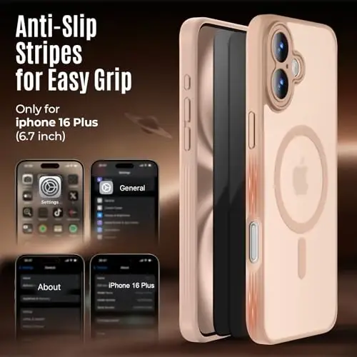Symcele Designed for iPhone 16 Plus Case, Compatible with MagSafe, with Privacy Screen Protectors X2, [Camera Protection] [15FT Military Drop Protection] Shockproof Phone Case, 6.7