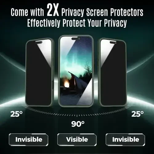 Symcele Designed for iPhone 16 Plus Case, Compatible with MagSafe, with Privacy Screen Protectors X2, [Camera Protection] [15FT Military Drop Protection] Shockproof Phone Case, 6.7