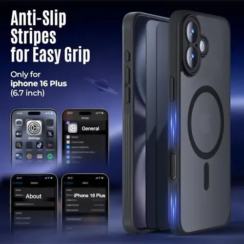 iPhone 16 Plus için Tasarlanmış Symcele Kılıfı, MagSafe ile Uyumlu, X2 Gizlilik Ekran Koruyuculu, [Kamera Koruması] [15FT Askeri Düşme Koruması] Darbeye Dayanıklı Telefon Kılıfı, 6,7
