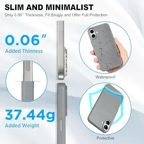 TUCCH Magnetic Case for iPhone 16 Plus, Wireless Charging PU Leather Anti-Slip Protective Back Cover, Anti-Fingerprint Lightweight Shockproof Phone Case Compatible with iPhone 16 Plus 6.7