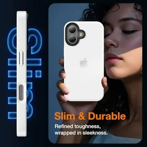 Yriklso for iPhone 16 Plus Phone Case, Shockproof for iPhone 16 Plus Case, Military Grade Drop Protection, Protective Hard Back Slim Translucent Case, White - 5