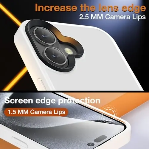 Yriklso for iPhone 16 Plus Phone Case, Shockproof for iPhone 16 Plus Case, Military Grade Drop Protection, Protective Hard Back Slim Translucent Case, White - 6