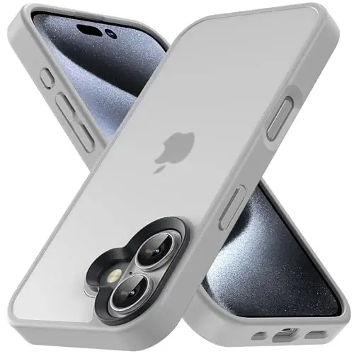 Yriklso for iPhone 16 Plus Phone Case, Shockproof for iPhone 16 Plus Case, Military Grade Drop Protection, Protective Hard Back Slim Translucent Case, Grey - 1