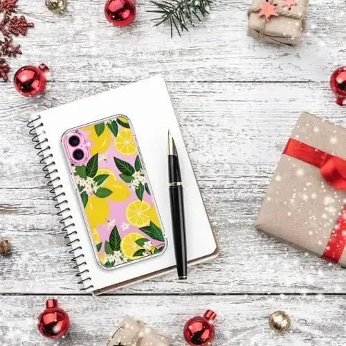 bicol for iPhone 16 Plus Case with Screen Protector, Enhanced Camera Protection, Crystal Acrylic Clear with Fashionable Pattern Designs for Girls Women, Slim Fit Protective Phone Cover, Nice Lemons - 6