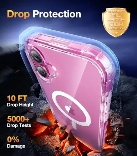 Diaclara Magnetic Designed for iPhone 16 Plus Case,[Full Camera Protection] 360 Clear Bumper Compatible with MagSafe Built-in Screen Protector for 16pluscase,Magnetic Clear - 3