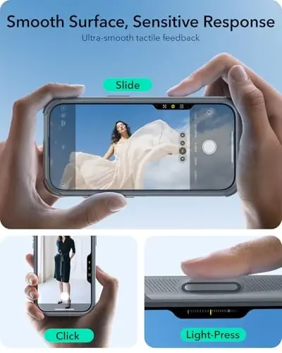 ESR for iPhone 16 Plus Case with Stash Stand, Camera Control, 23FT Military-Grade Shock-Absorbing Drop Protection, Compatible with MagSafe Accessories, Magnetic Cyber Series, Light Grey - 4