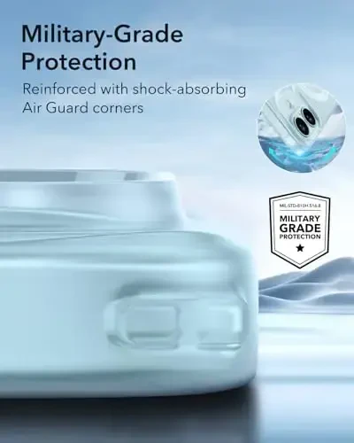 ESR for iPhone 16 Plus Case, Compatible with MagSafe, Camera Protection, Shockproof Thin Cover, Resists Yellowing and Scratches, Magnetic Phone Case for iPhone 16 Plus, Zero Series, Frosted Blue - 6