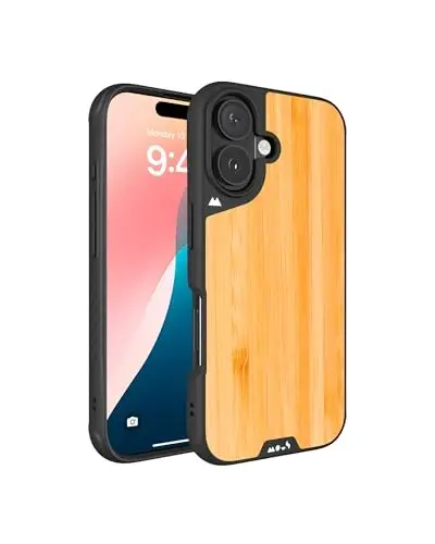 Mous for iPhone 16 Plus Case MagSafe Compatible - Limitless 6.0 - Bamboo - Protective Shockproof Phone Cover - 1