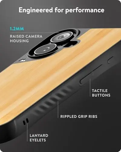 Mous for iPhone 16 Plus Case MagSafe Compatible - Limitless 6.0 - Bamboo - Protective Shockproof Phone Cover - 4