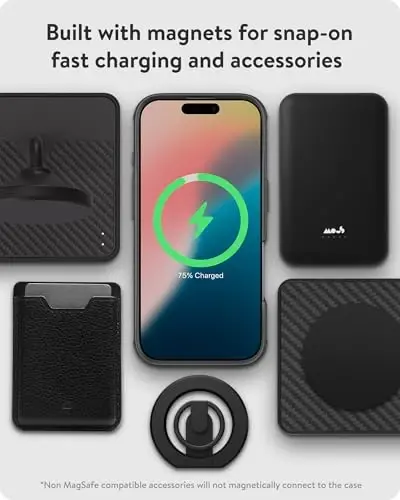 Mous for iPhone 16 Plus Case MagSafe Compatible - Limitless 6.0 - Bamboo - Protective Shockproof Phone Cover - 5