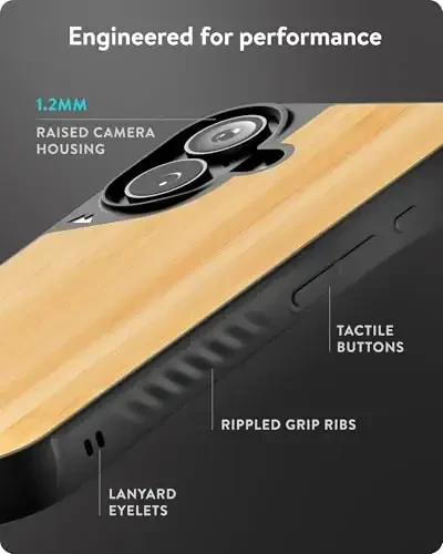 Mous for iPhone 16 Plus Case MagSafe Compatible - Limitless 6.0 - Bamboo - Protective Shockproof Phone Cover - 4