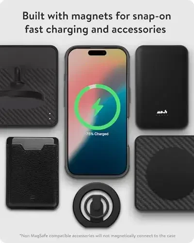 Mous for iPhone 16 Plus Case MagSafe Compatible - Limitless 6.0 - Bamboo - Protective Shockproof Phone Cover - 5