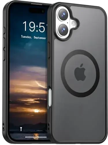 Temdan for iPhone 16 Plus Case, Compatible with Magsafe, Anti-Yellowing, Military-Grade Protection, Shockproof Slim Magnetic Phone Case Cover, Black 