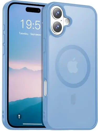 Temdan for iPhone 16 Plus Case, Compatible with Magsafe, Anti-Yellowing, Military-Grade Protection, Shockproof Slim Magnetic Phone Case Cover, Sierra Blue 