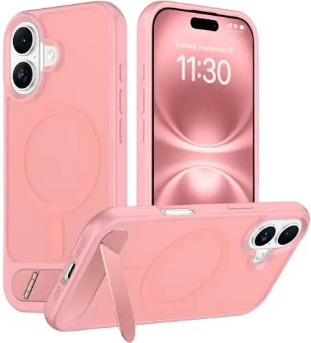 Temdan Magnetic Compatible with iPhone 16 Plus Case, [Built-in Invisible Kickstand][Compatible with MagSafe][Military Grade Shockproof] Slim Translucent Matte Phone Case for iPhone 16 Plus 6.7