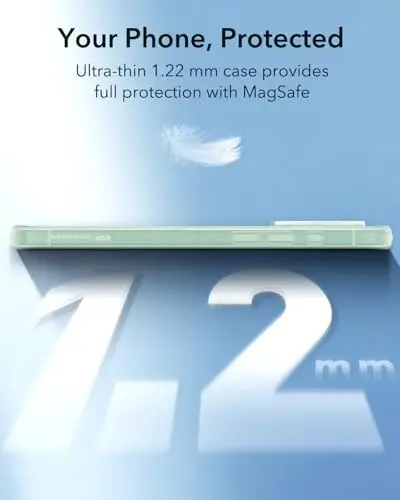 iPhone 16 Plus uchun ESR gʻilofi, MagSafe bilan mos, kamera himoyasi, zarbaga chidamli yupqa qopqoq, sargʻayish va chizilishga qarshi, iPhone 16 Plus uchun magnit telefon gʻilofi, Zero Series, muzli yashil - 2