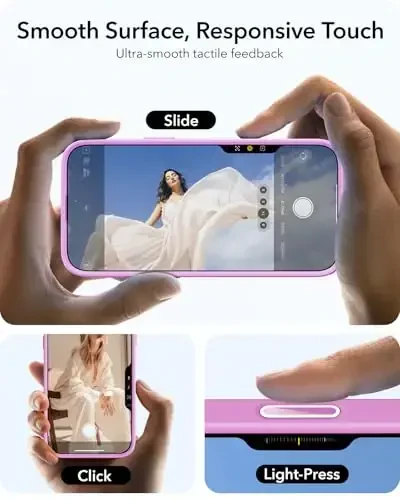 iPhone 16 Plus uchun ESR g‘ilofi, MagSafe bilan mos keladigan kamera boshqaruv tugmasi, harbiy darajadagi himoya g‘ilofi, o‘rnatilgan yashirin tayanchli telefon g‘ilofi, tirnalishga chidamli orqa qopqoq, klassik seriya, muzlatilgan pushti - 5