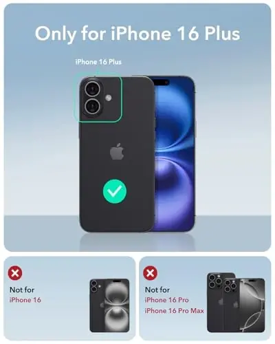 iPhone 16 Plus uchun ESR g'ilofi, Stendli silikon g'ilof, Harbiy darajadagi himoya, O'rnatilgan kamera stend, iPhone 16 Plus uchun magnitli telefon g'ilofi, Cloud seriyasi, och ko'k - 2