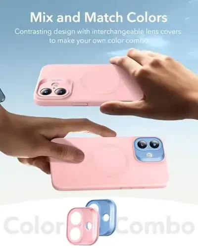 iPhone 16 Plus uchun MagSafe bilan ESR g'ilofi, magnit zaryadlashni qo'llab-quvvatlaydi, silliq va ingichka silikon g'ilof, zarbga chidamli, to'liq ekran va kamera himoyasi, yumshoq mikrofiber astar, pushti - 6