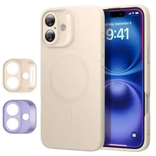 iPhone 16 Plus uchun MagSafe'li ESR g'ilofi, Magnitli quvvatlashni qo'llab-quvvatlaydi, Silliq va ingichka silikon g'ilof, Zarba o'tkazmaydigan, To'liq ekran va kamera himoyasi, Yumshoq mikrofiber astar, Ochiq jigarrang - ESR