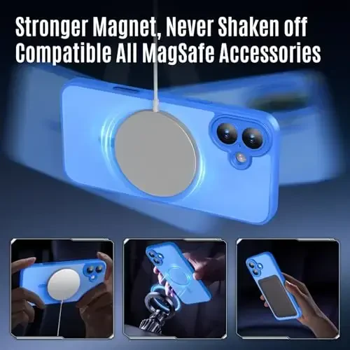 iPhone 16 Plus uchun mo'ljallangan Symcele g'ilofi, MagSafe bilan mos, X2 Maxfiylik ekran himoyachilari bilan, [Kamera himoyasi] [15FT Harbiy tushishdan himoya] Zarba o'tkazmaydigan telefon g'ilofi, 6,7