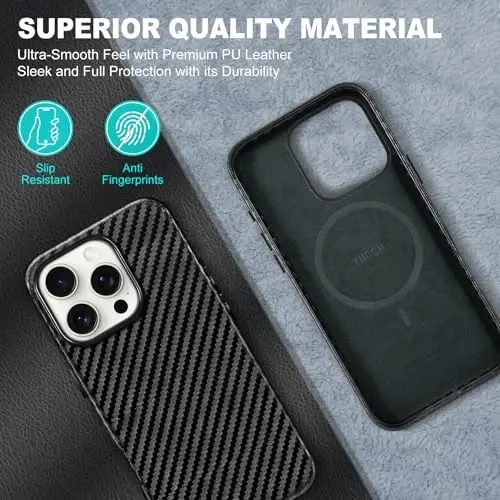 TUCCH PU Leather Case for iPhone 16 Pro (6.3