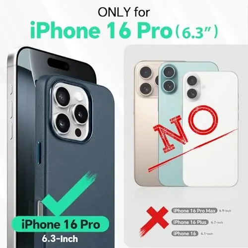 TUCCH PU Leather Case for iPhone 16 Pro (6.3