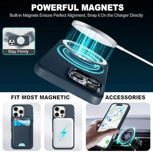 TUCCH PU Leather Case for iPhone 16 Pro (6.3