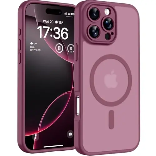 iPhone 16 Pro 6.3 inç (Erik Rengi) için Magsafe Şarj Cihazı ile Uyumlu, Tam Kamera Koruması, Düşme Koruması, Yarı Saydam Mat Telefon Kılıfı, TOCOL, Telefon 16 Pro Kılıfı 