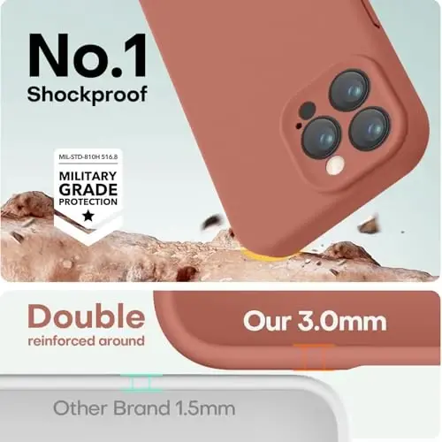 LOVE 3000 Designed for iPhone 16 Pro Case, Premium Silicone with [Soft Anti-Scratch Microfiber Lining] Shockproof Protective Phone Case for Men Women Girls 6.3