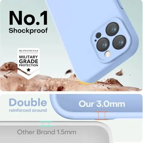 iPhone 16 Pro için AŞK 3000 Kılıfı, Birinci Sınıf Silikonlu [Yumuşak Çizilmez Mikrofiber Astar] Darbeye Dayanıklı Koruyucu Telefon Kılıfı Erkek Kadın Kız Çocuk 6,3